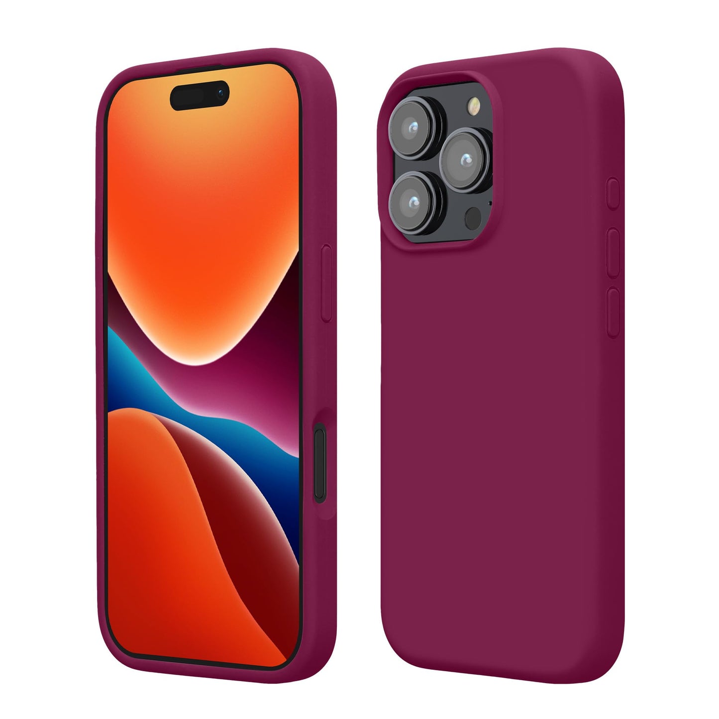 kwmobile Case Compatible with Apple iPhone 16 Pro Case - TPU Silicone Phone Cover with Soft Finish - Pomegranate Red