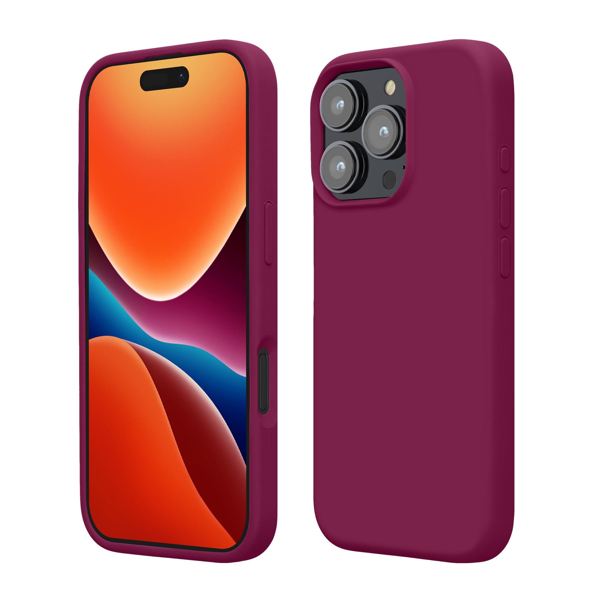 kwmobile Case Compatible with Apple iPhone 16 Pro Case - TPU Silicone Phone Cover with Soft Finish - Pomegranate Red