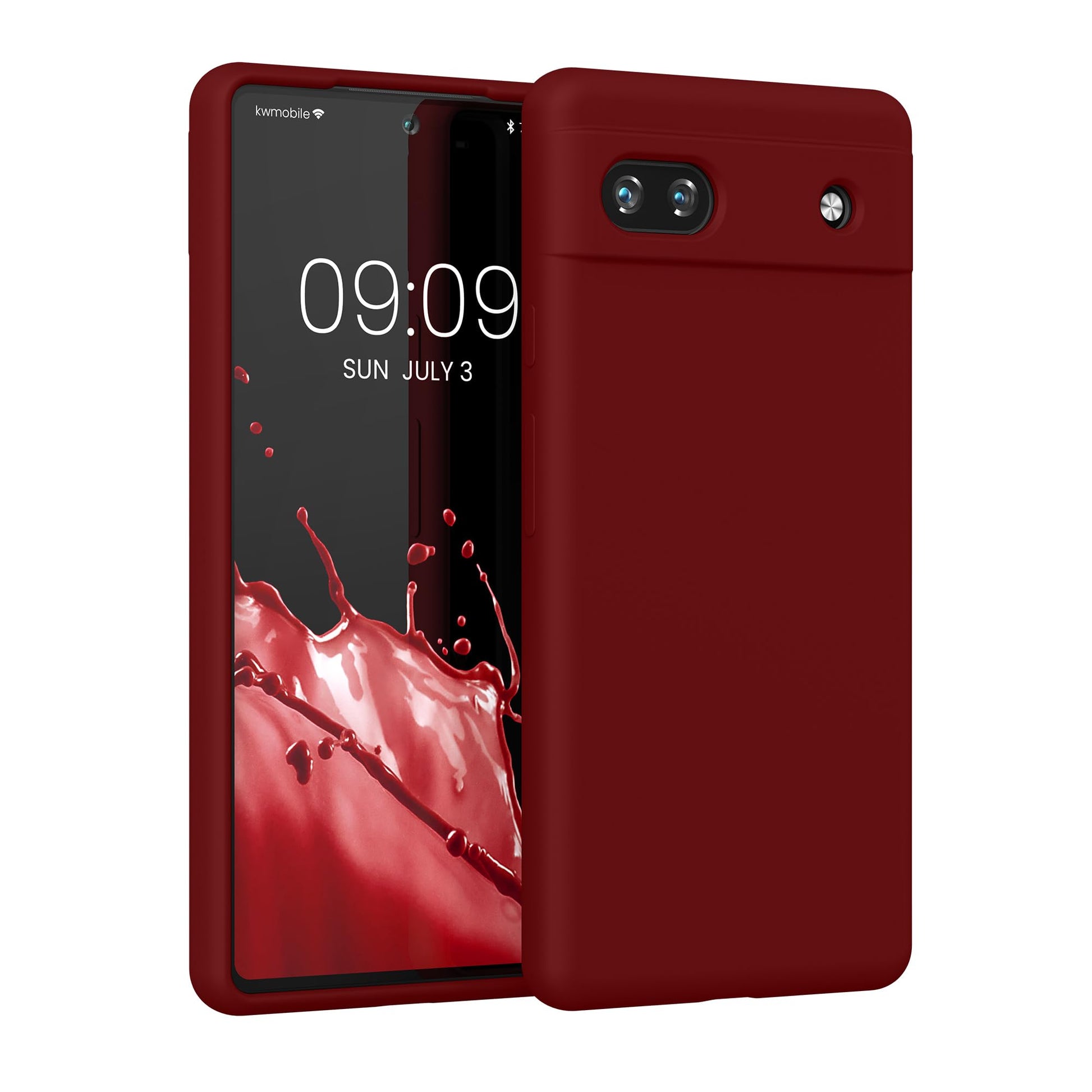 kwmobile Case Compatible with Google Pixel 6a Case - TPU Silicone Phone Cover with Soft Finish - Rhubarb Red