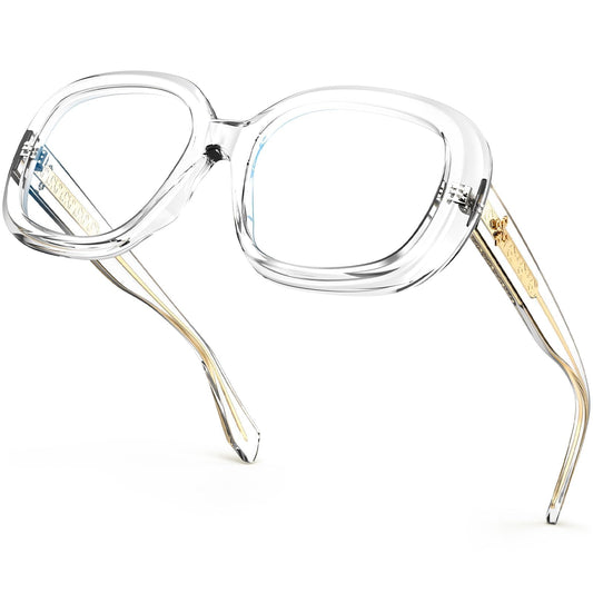 VISOONE TR90 Computer Blue Light Glasses for Women Men Retro Round Oversized Anti Eyestrain Lavinia