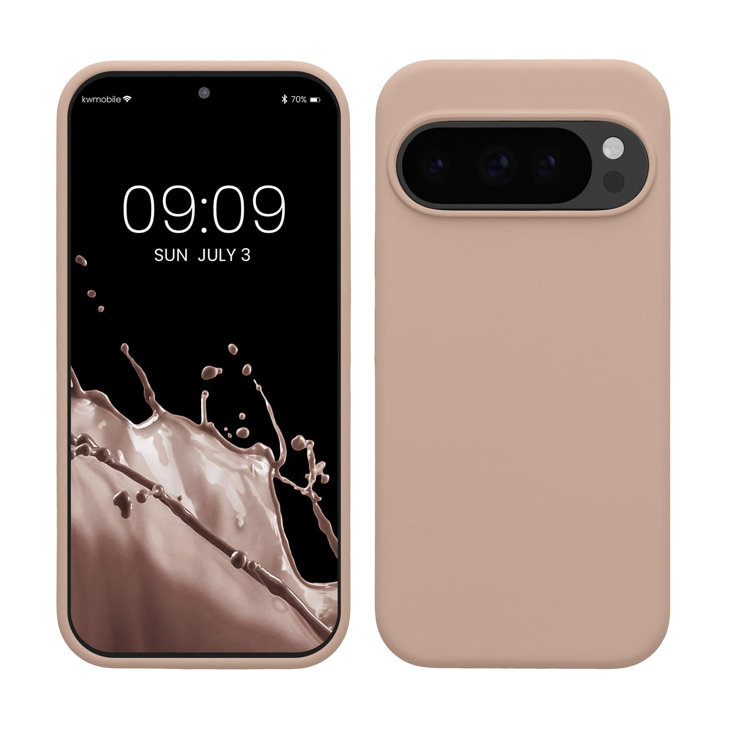 kwmobile Case Compatible with Google Pixel 10 / Pixel 10 Pro Case - TPU Silicone Phone Cover with Soft Finish - Coconut Swirl