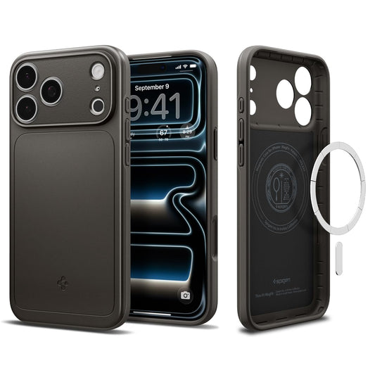 Spigen for iPhone 17 Pro Case, Thin Fit MagFit [TPU Covered Camera Control] [Compatible with MagSafe] - Gunmetal