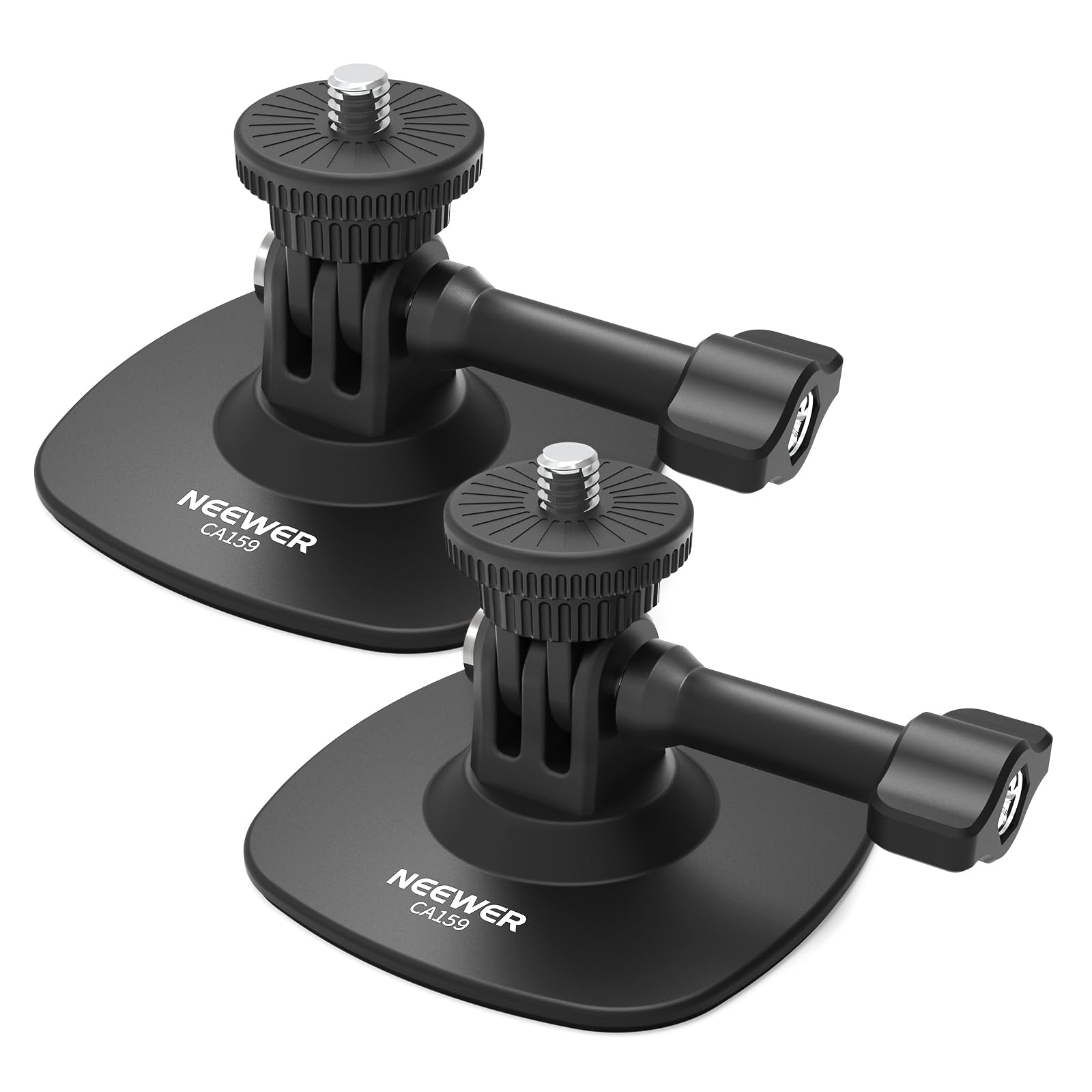 NEEWER Adhesive Mount 2 Pack Compatible with Insta 360 GoPro DJI AKASO Action Camera, 180 Flexible Car Helmet Holder Base Adapte