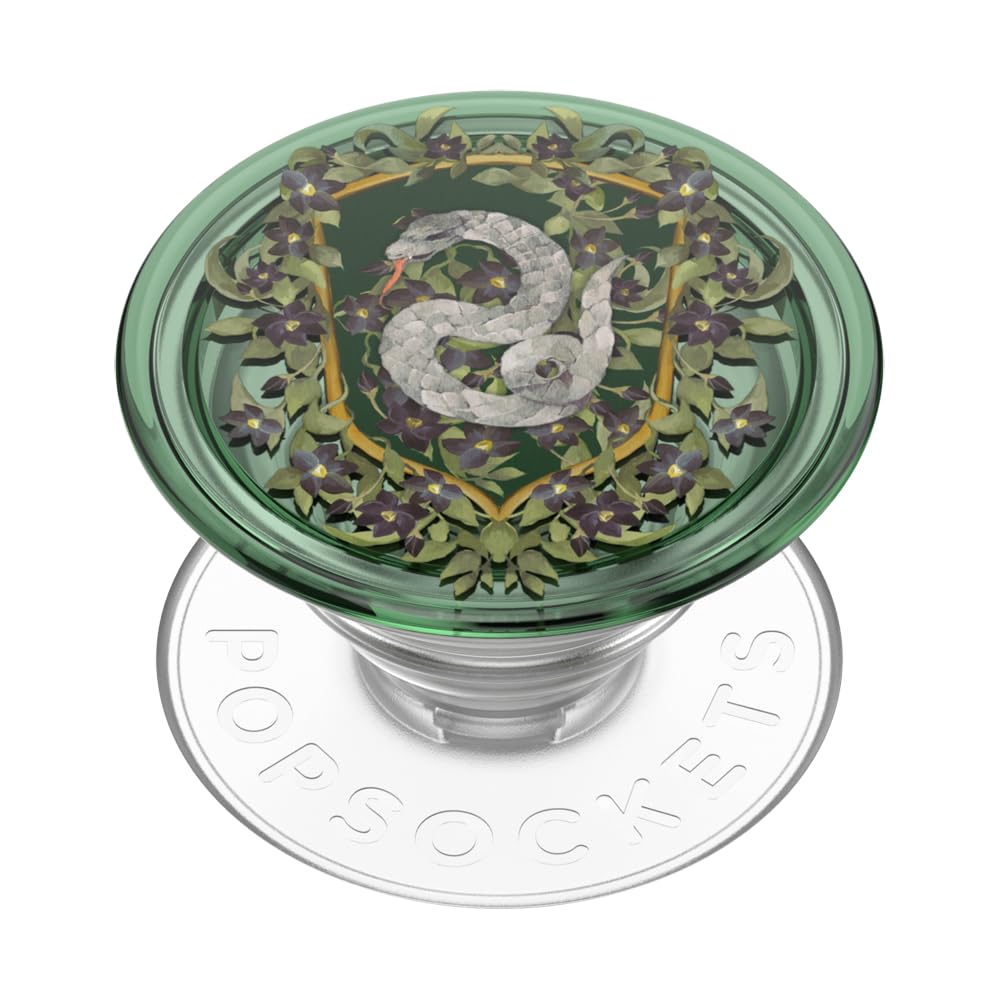PopSockets Phone Grip with Expanding Kickstand, Adhesive Grip, Harry Potter - Slytherin Floral Crest