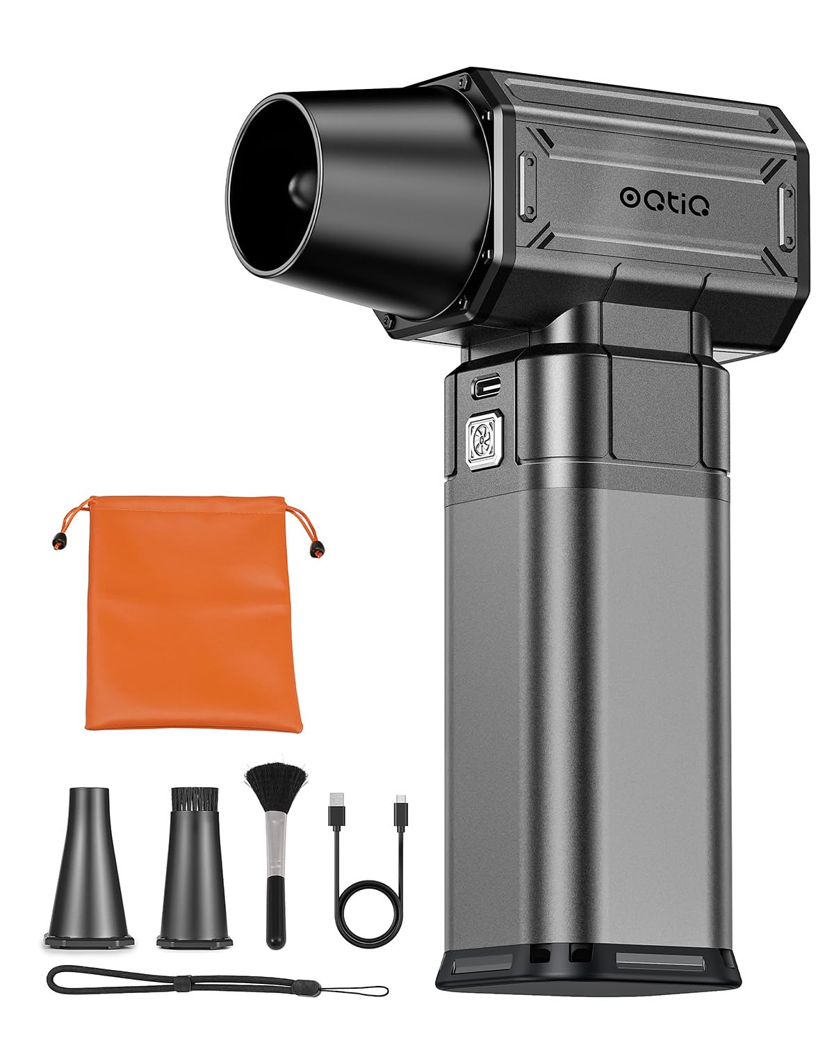 OQTIQ Electric Air Duster-Upgrade 40mm Big Motor for 150000RPM, Compressed Air Duster with 450g Wind Pressure, 4-Gear Adjustable