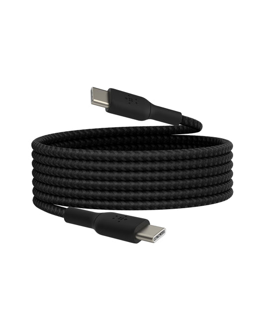 Belkin BoostCharge Braided USB-C to USB-C Cable (2M/6.6ft) for iPhone 16, iPhone 16 Pro, iPhone 16 Pro Max, Galaxy S25, S24, Not