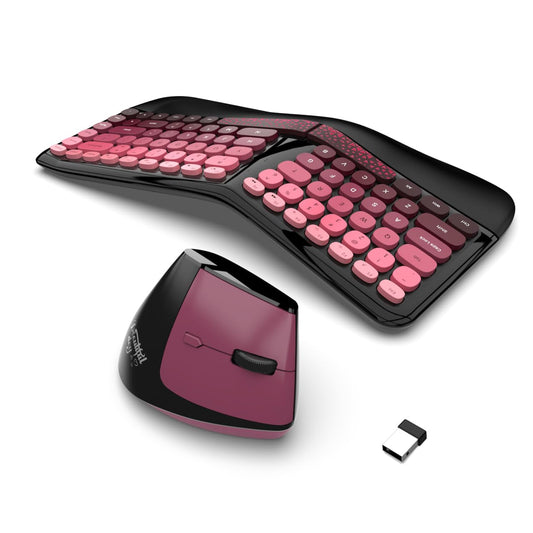 Ergonomic Wireless Keyboard and Mouse Set Wireless Keyboard Silent Mice Set with Wrist Rest for Computer, Laptop, PC, Mac, Windo