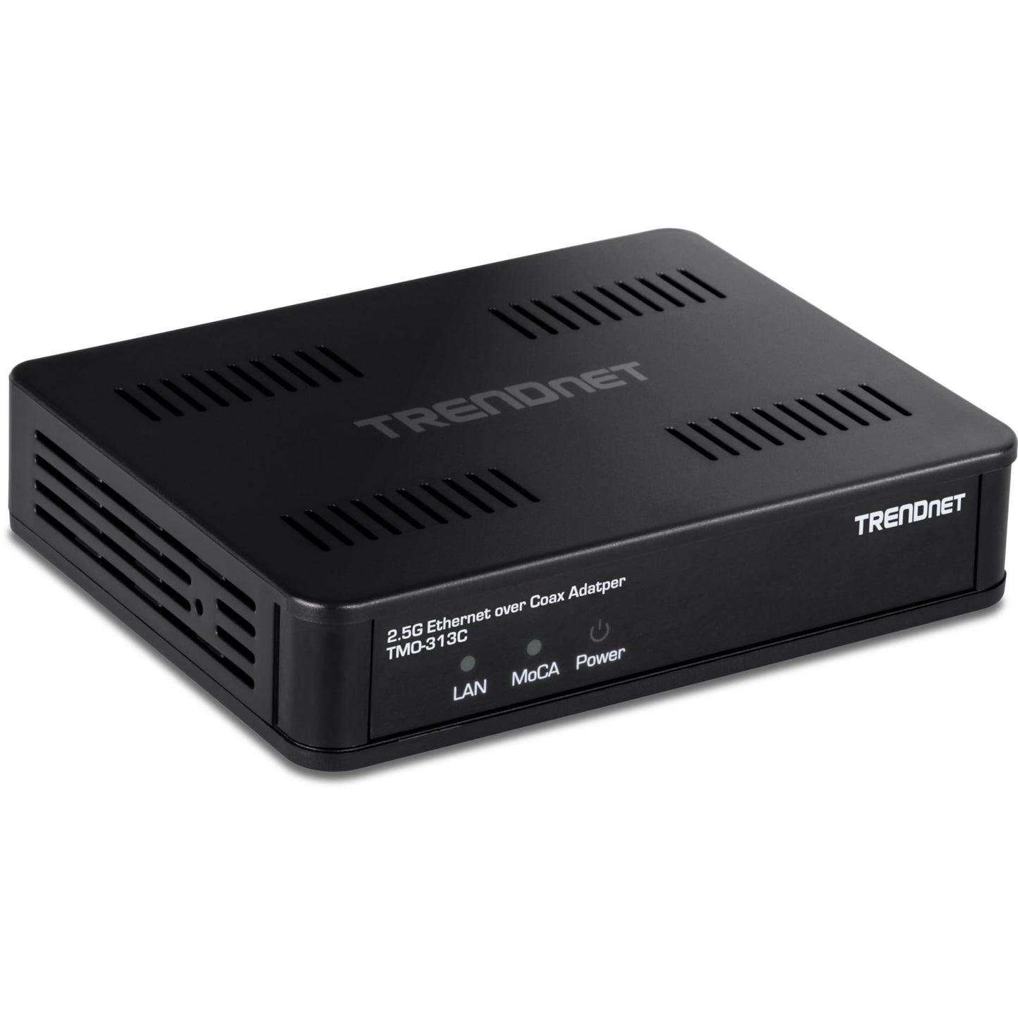 TRENDnet 2.5Gbps Ethernet Over Coax Adapter, TMO-313C, 1 x MoCA Coax F-Type Female Coax Input, 1 x 2.5Gbps RJ45 LAN Port, NDAA &