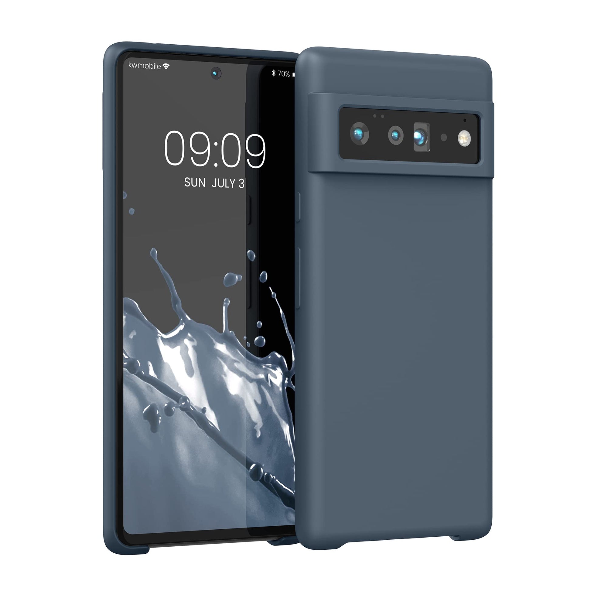 kwmobile Case Compatible with Google Pixel 6 Pro Case - TPU Silicone Phone Cover with Soft Finish - Dark Slate