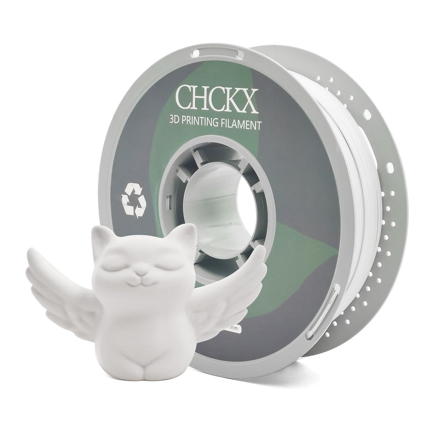 CHCKX Matte PETG 3D Printer Filament, Dimensional Accuracy +/- 0.03 mm, 1kg Spool(2.2lbs), 1.75 mm Fit for Most 3D Printers, Whi