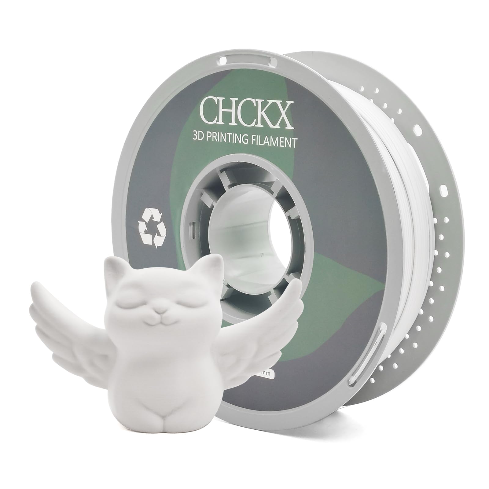 CHCKX Matte PETG 3D Printer Filament, Dimensional Accuracy +/- 0.03 mm, 1kg Spool(2.2lbs), 1.75 mm Fit for Most 3D Printers, Whi