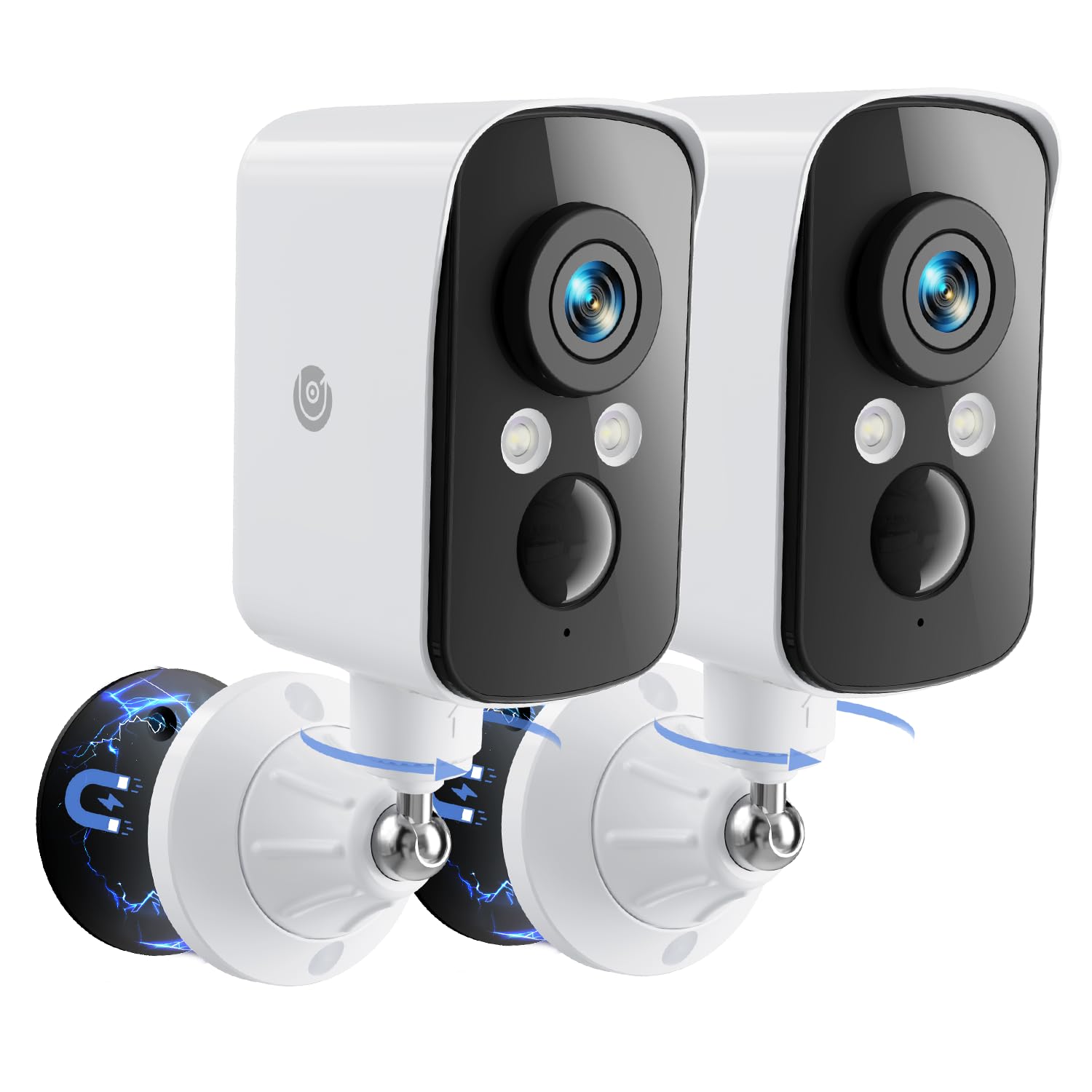 300 Pan Wireless Outdoor Security Camera, No Subscription Free 7-Day Cloud/SD, AI Detection, Magnetic Mount, Battery Powered, 2.