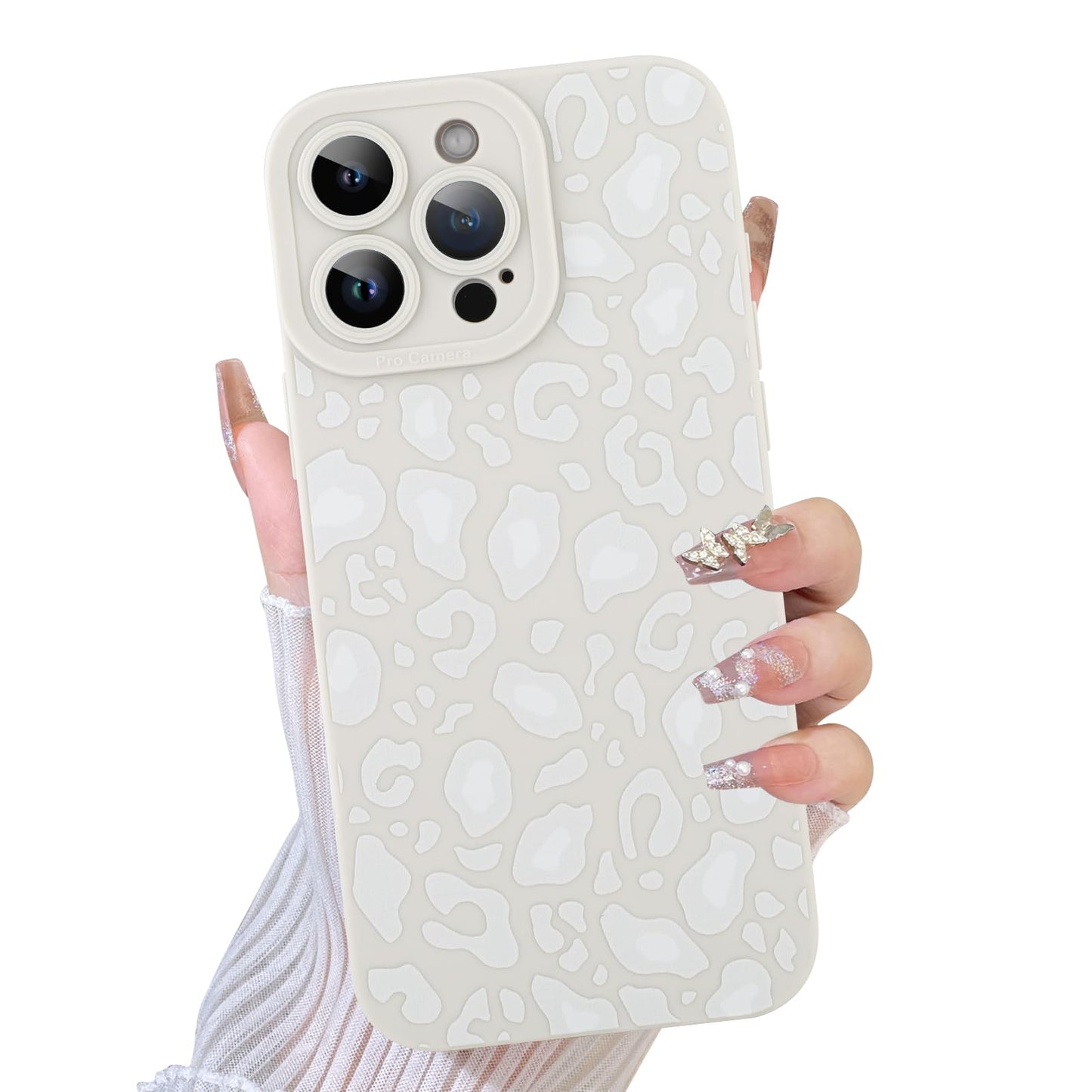 TEAUGHT Compatible with iPhone 15 Pro Max Case Cute Pattern Leopard Print Cheetah Camera Protection Cover, Cheetah Pattern Phone