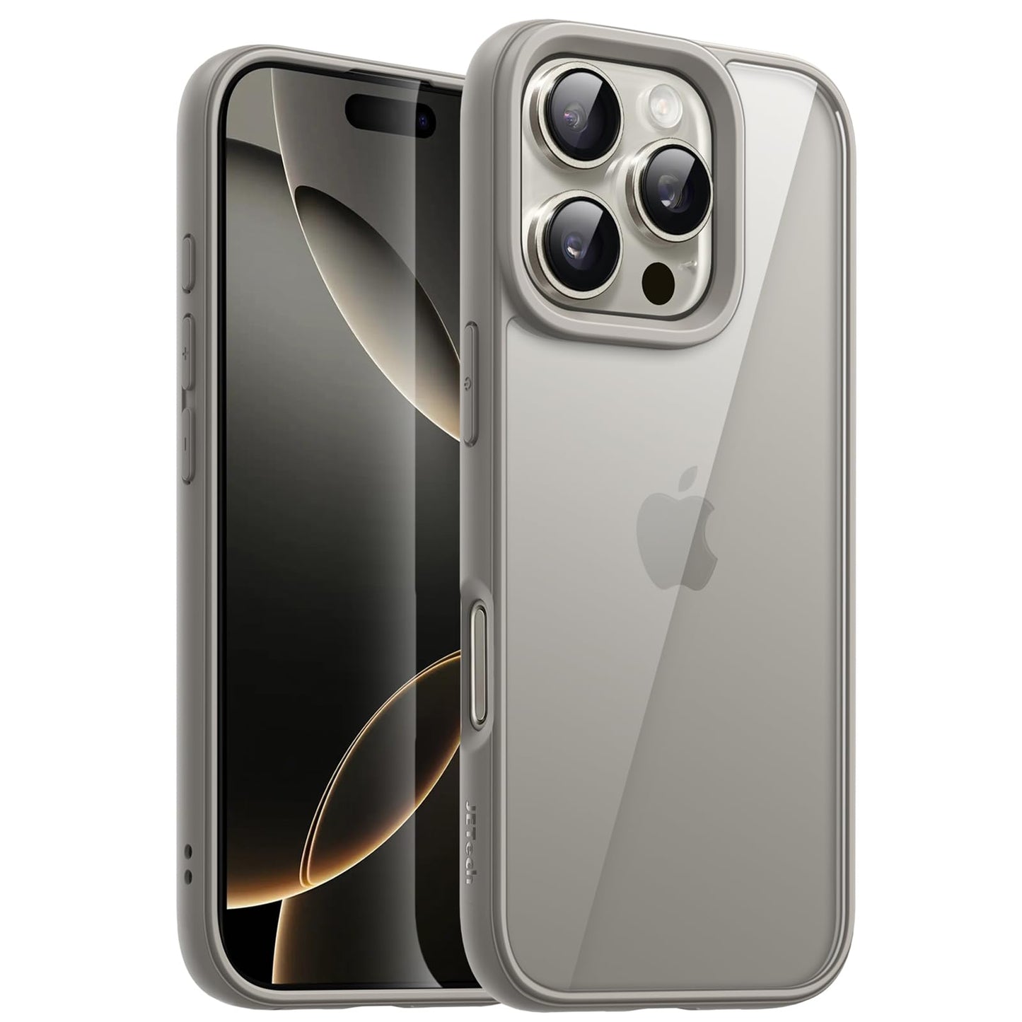 JETech Case for iPhone 16 Pro Max 6.9-Inch, Shockproof Phone Bumper Cover, Solid Color Matte TPU Frame, Anti-Scratch Clear Back