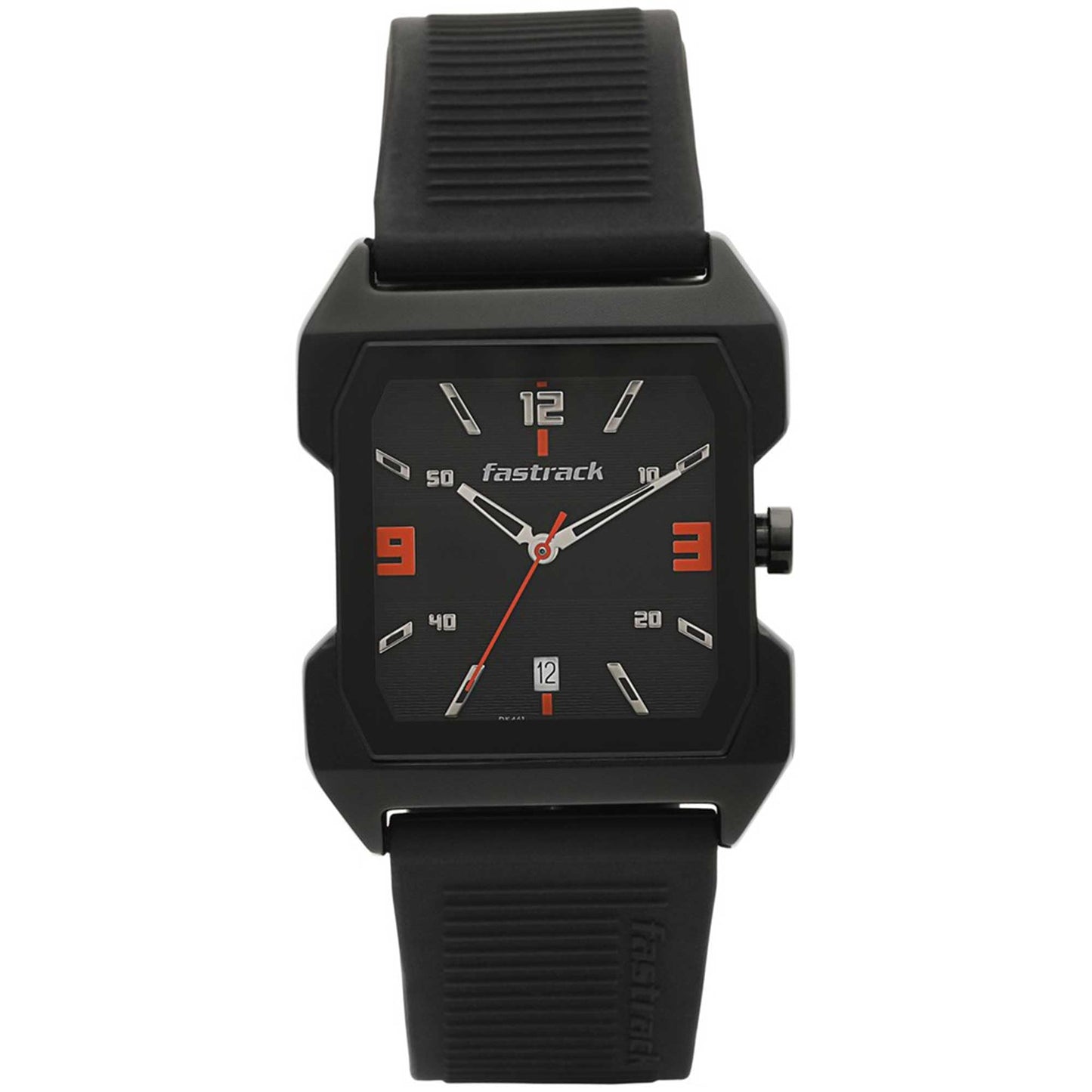 Fastrack Analog Watch For Men -Nr1474Np01 Black Dial, Rubber, Black Strap, Black, Strap