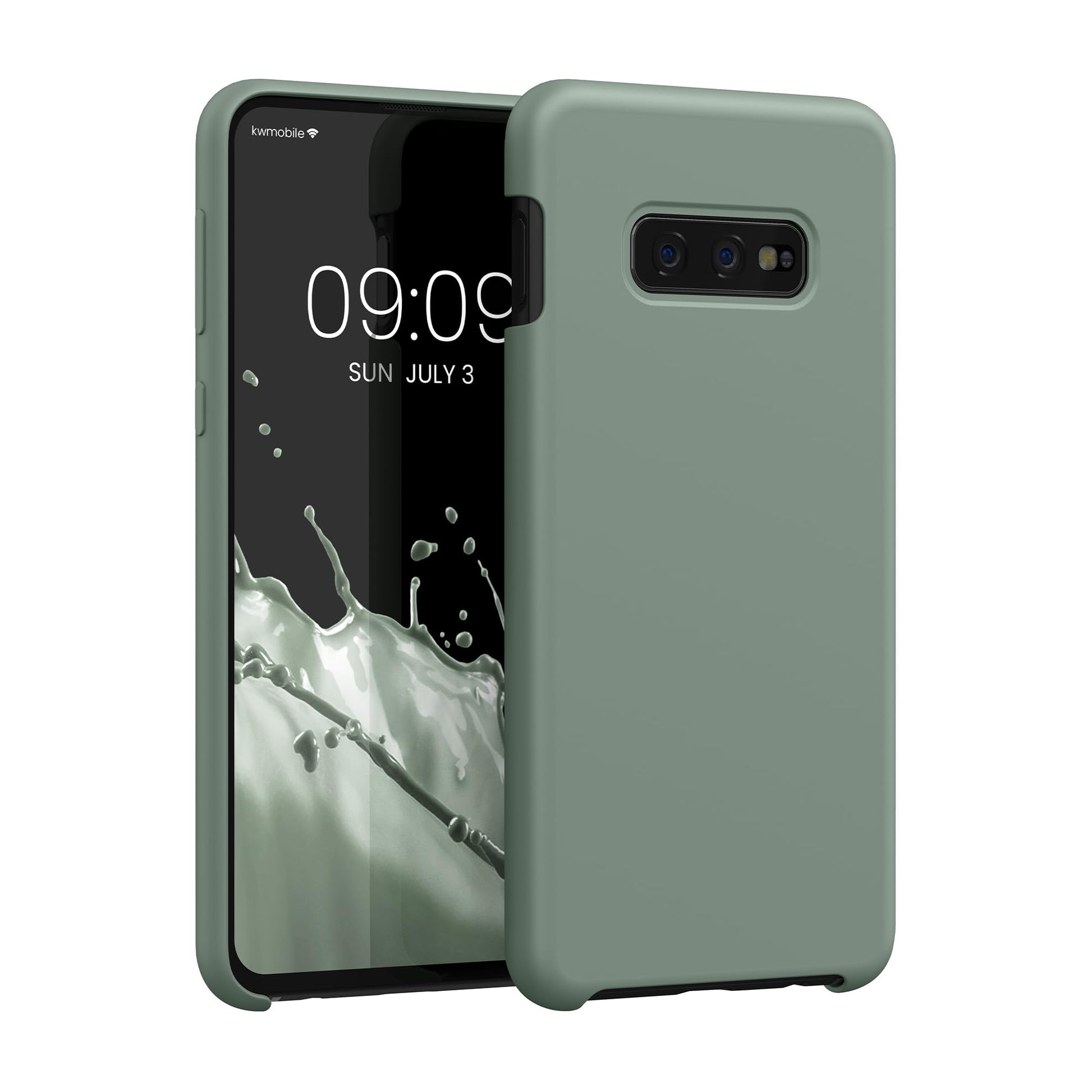 kwmobile Case Compatible with Samsung Galaxy S10e Case - TPU Silicone Phone Cover with Soft Finish - Rainwashed Green