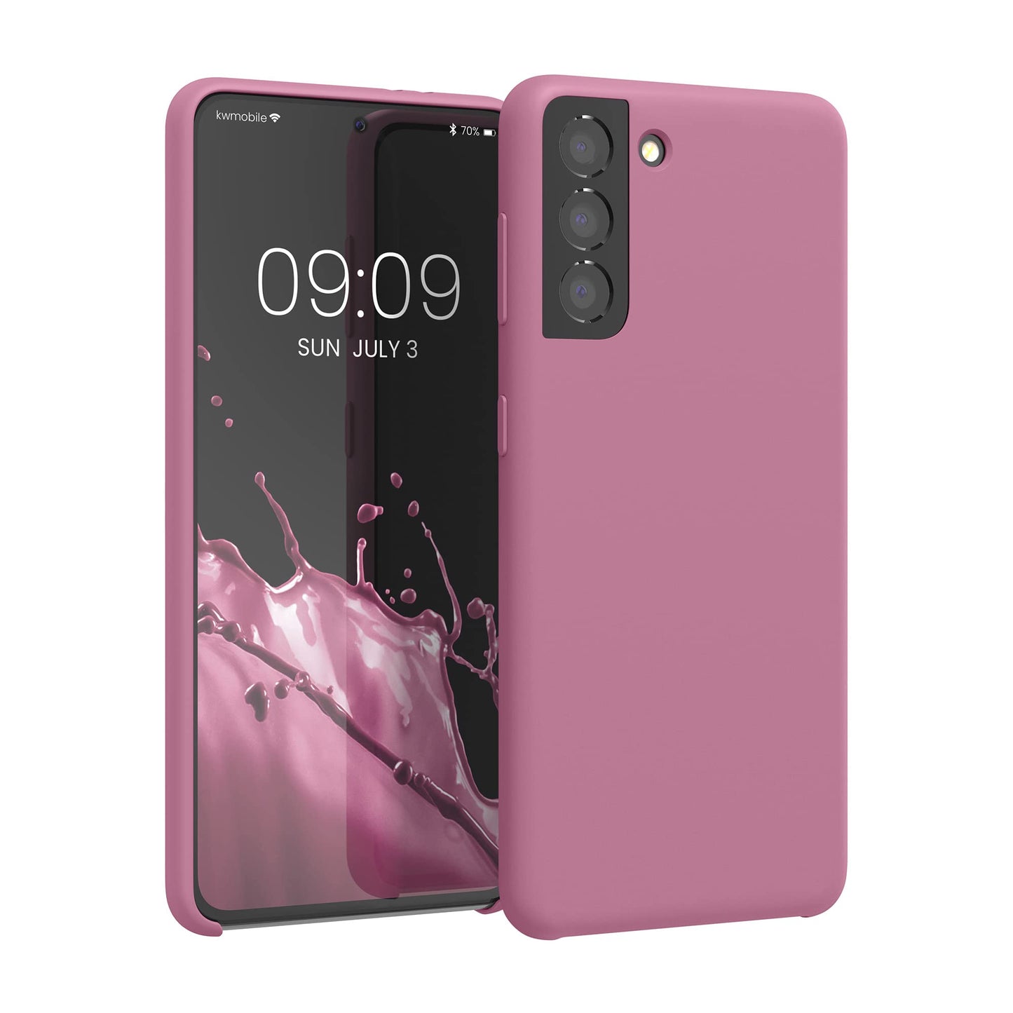 kwmobile Case Compatible with Samsung Galaxy S21 Case - TPU Silicone Phone Cover with Soft Finish - Dark Rose