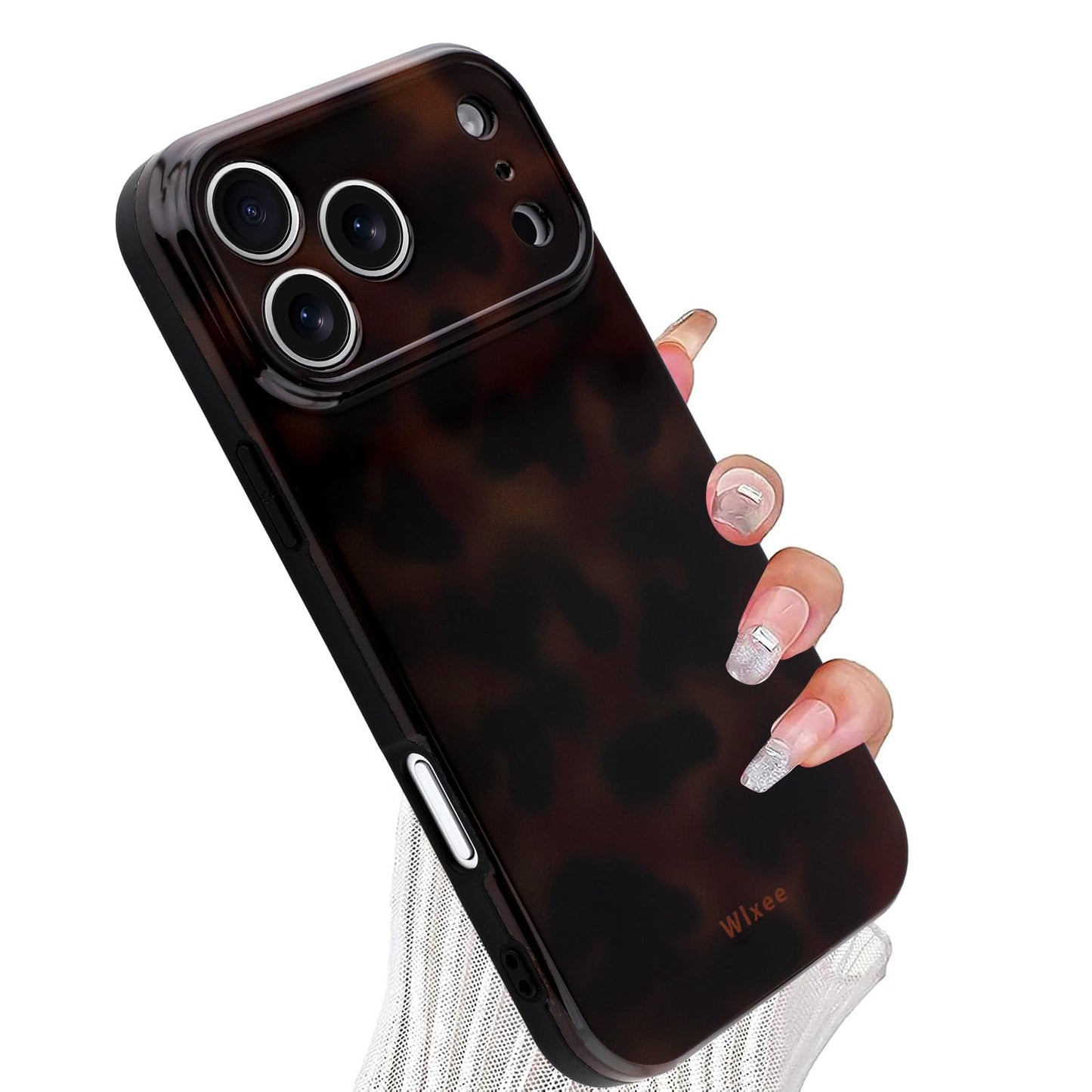 Wlxee for iPhone 17 Pro Case, Aesthetic Tortoise Shell Leopard Pattern, Slim Shockproof Translucent Matte Brown deep Cover, Full