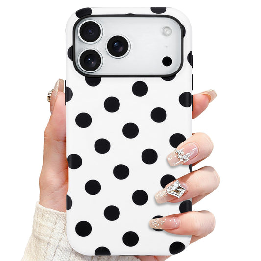 SOKAD Magnetic Polka Dots Phone Case for iPhone 17 Pro Max, Cute Pattern Compatible with Magsafe Matte Protective Case Cover wit