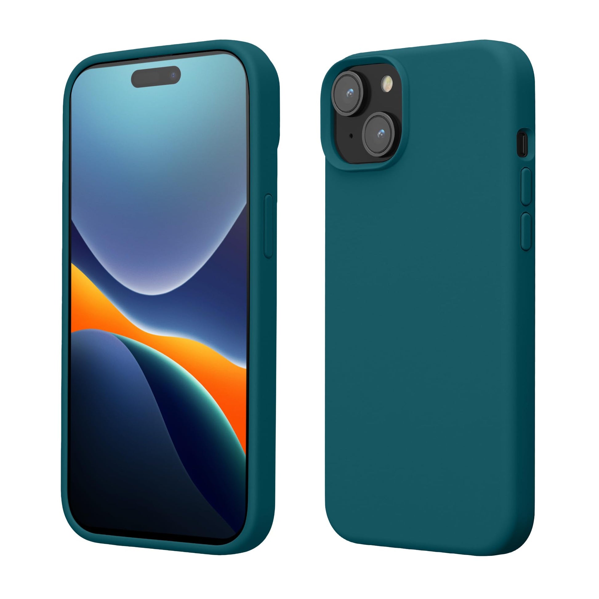kwmobile Case Compatible with iPhone 15 Case - Slim Soft TPU Silicone Cover - Teal Matte