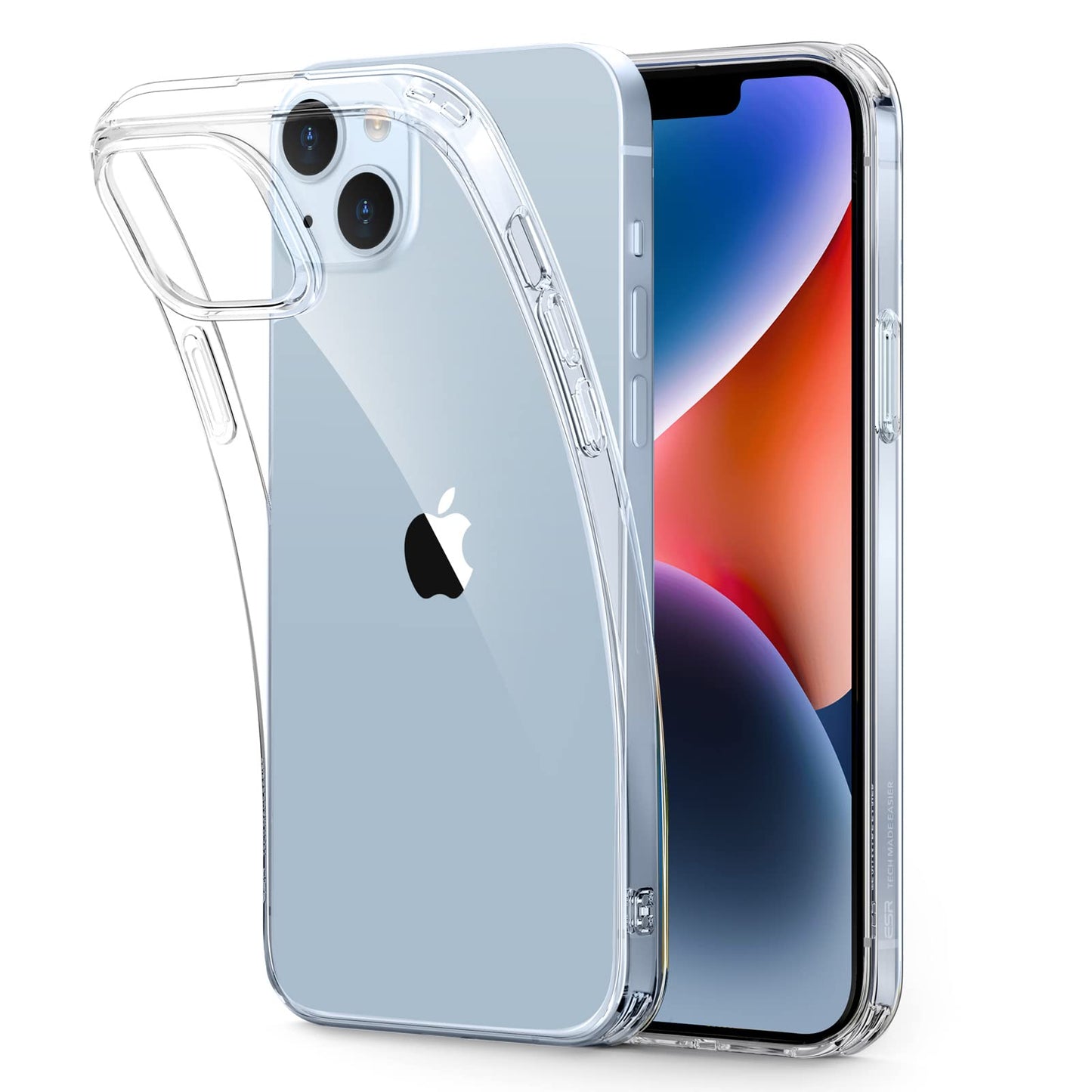 ESR Clear Case for iPhone 14 Plus Case, Shockproof Thin Silicone Cover, Yellowing-Resistant Slim Transparent TPU Phone Case, Pro