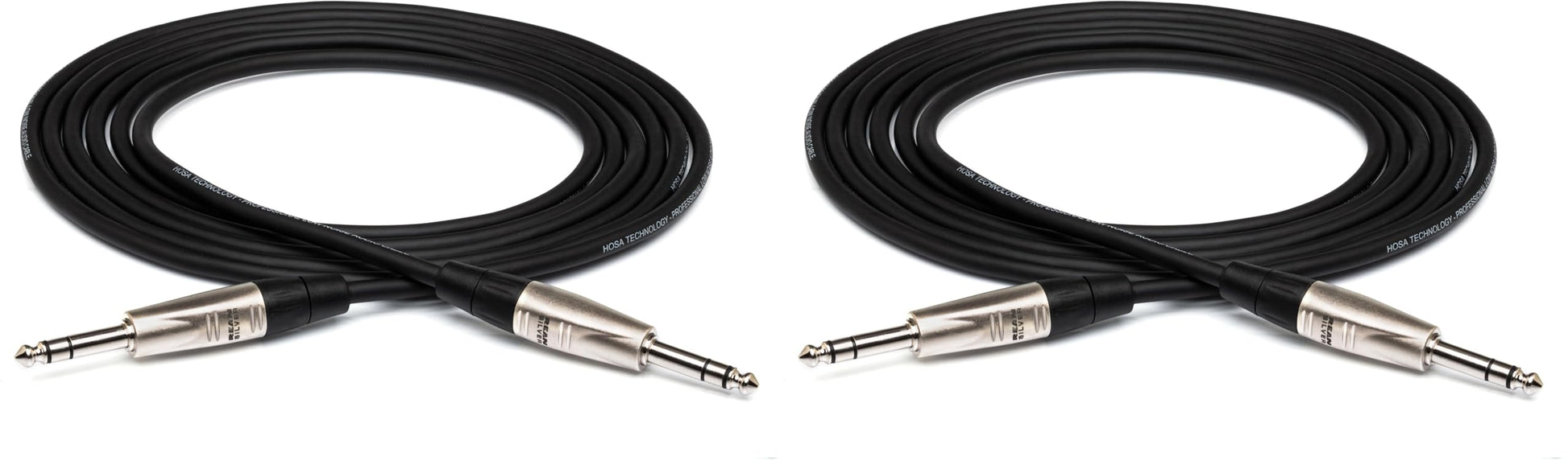 HOSA HSS-001.5 Pro Balanced Interconnect Cable - REAN 1/4-inch TRS Male to REAN 1/4-inch TRS Male - 1.5 Foot (Pack of 2)