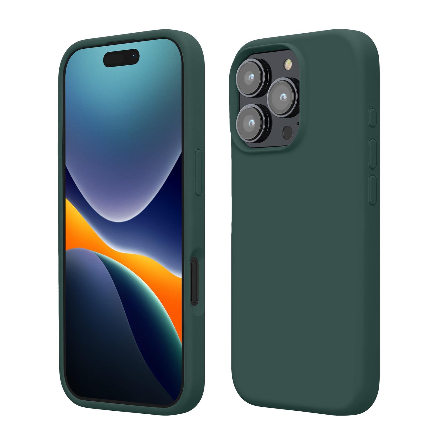 kwmobile Case Compatible with Apple iPhone 16 Pro Max Case - TPU Silicone Phone Cover with Soft Finish - Blue Green