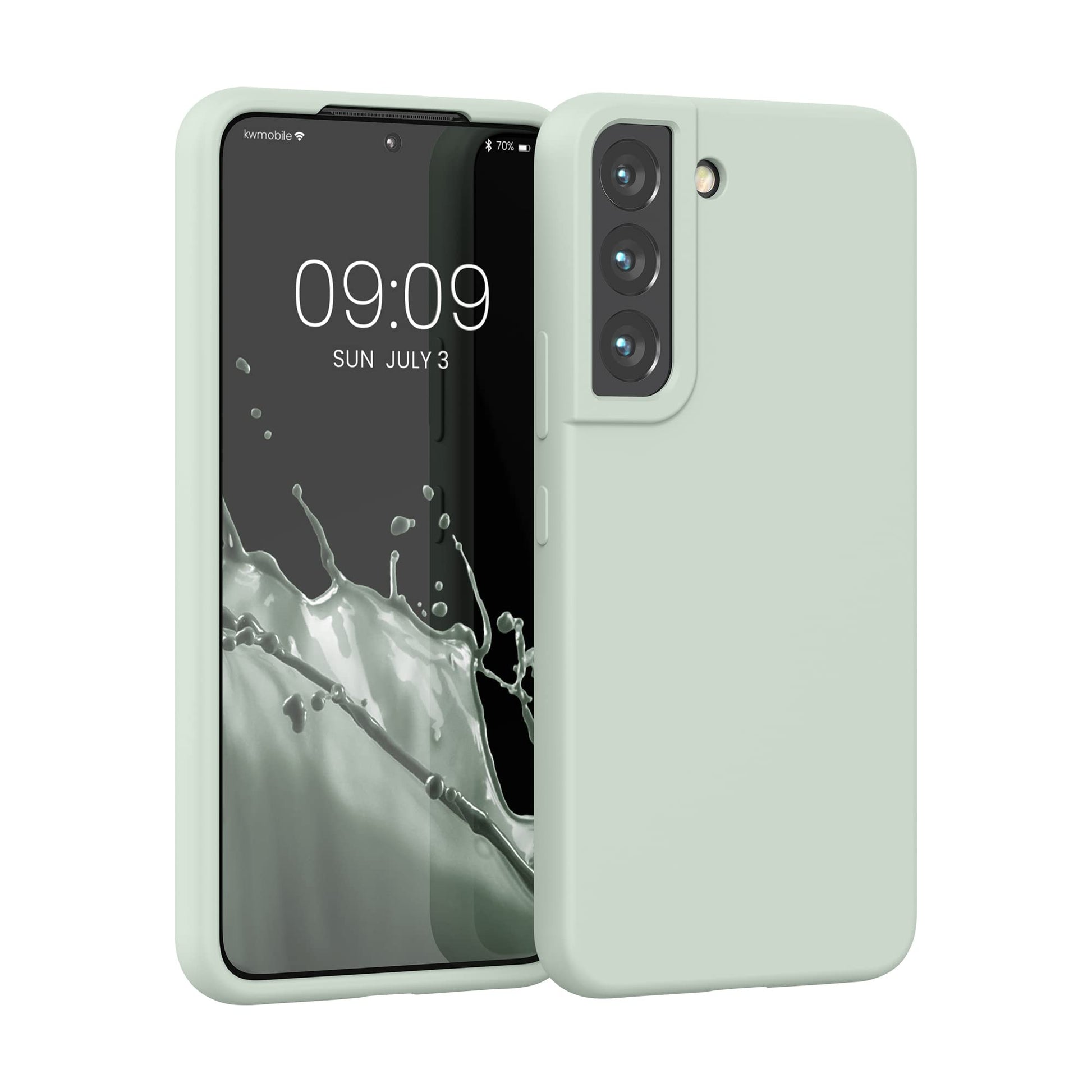 kwmobile Case Compatible with Samsung Galaxy S22 Case - TPU Silicone Phone Cover with Soft Finish - Cool Mint