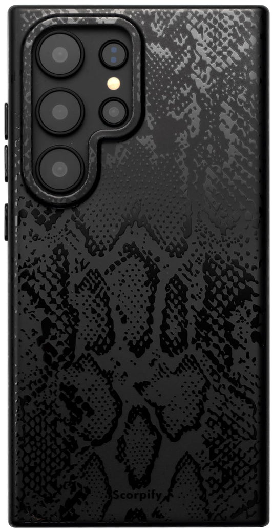 SCORPIFY Compatible with Samsung Galaxy S25 Ultra Case [Compatible with MagSafe] for Matte Black Snake Print Design, Cute Magnet