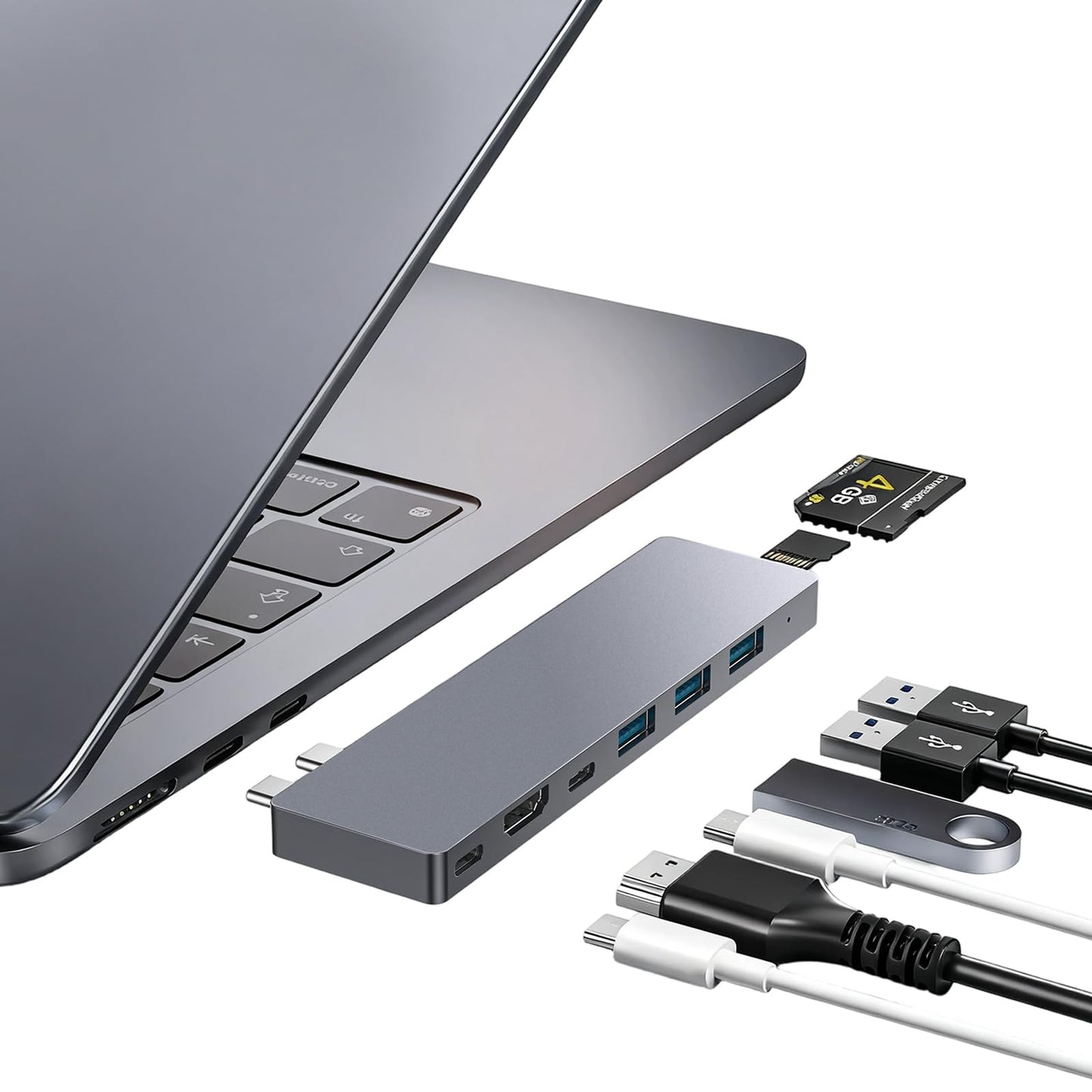 ZanBix USB C Hub,8 in 2 USB Adapter for MacBook Pro Air,Thunderbolt 4 Dock 100W PD, 40Gbps, 4K HDMI, USB C 3.0, 3 USB A 3.0, SD/