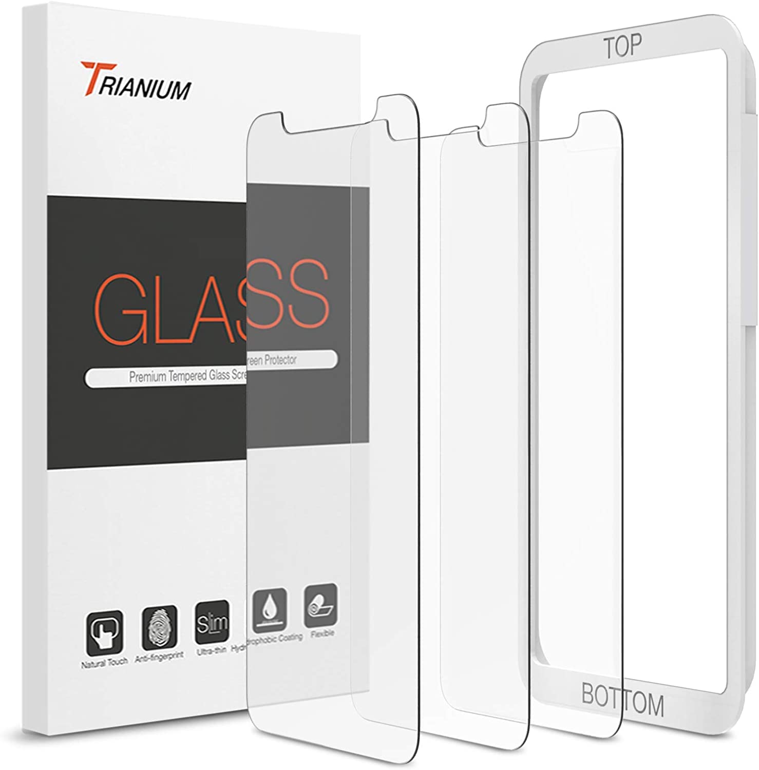 Trianium (3 Packs) Screen Protector Designed for Apple iPhone 11 Pro Max, iPhone XS Max (6.5 2018) Premium HD Clarity 0.25mm Tem