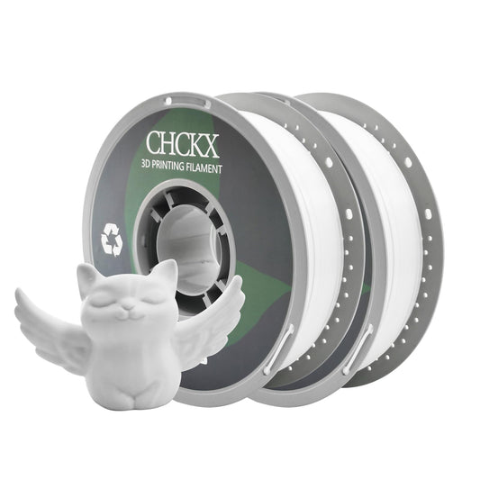 CHCKX PETG 3D Printer Filament Bundle, 2Rolls,Dimensional Accuracy +/- 0.02 mm, 1 kg Spool(2.2lbs), 1.75mm,2KG White+White