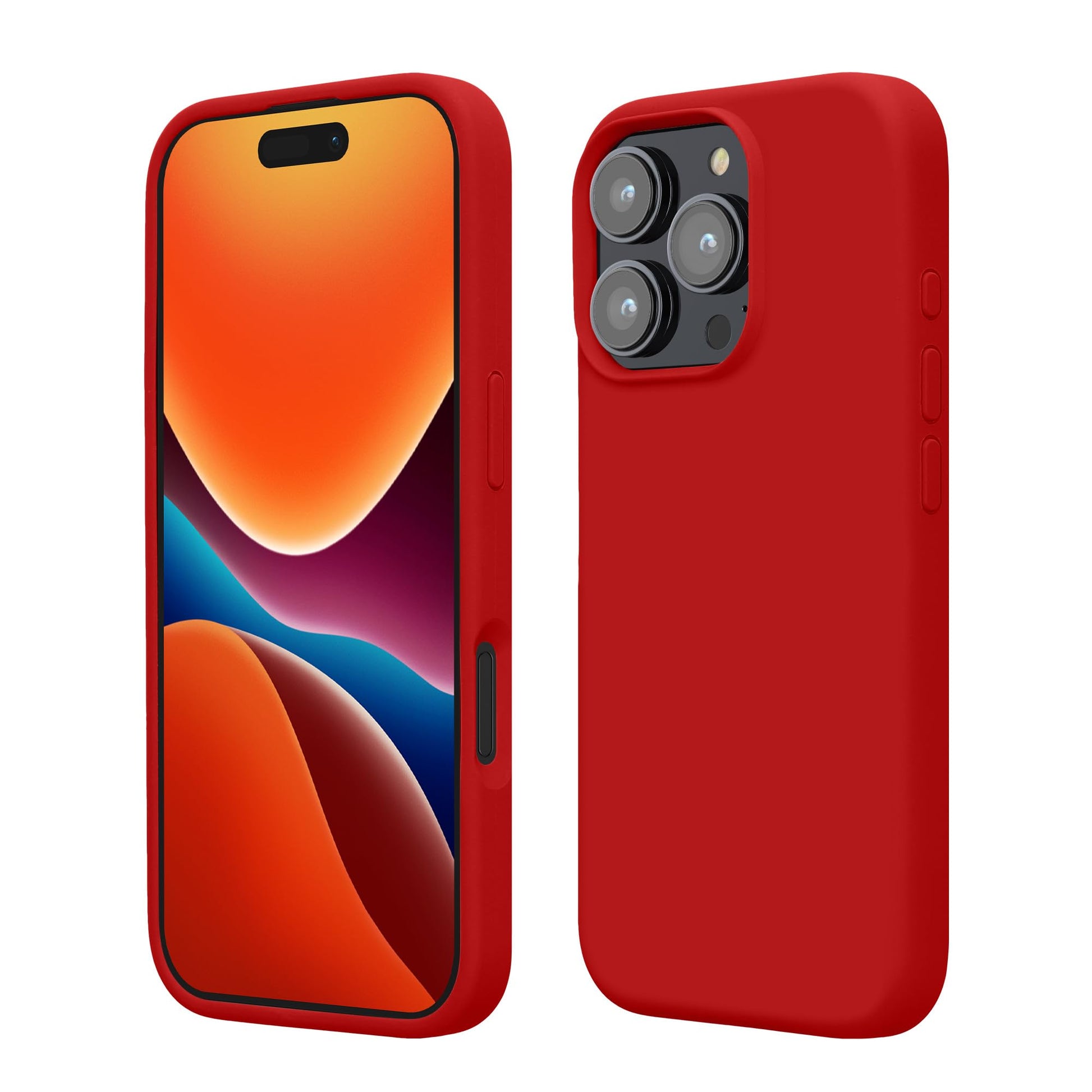 kwmobile Case Compatible with Apple iPhone 16 Pro Max Case - TPU Silicone Phone Cover with Soft Finish - Classic Red