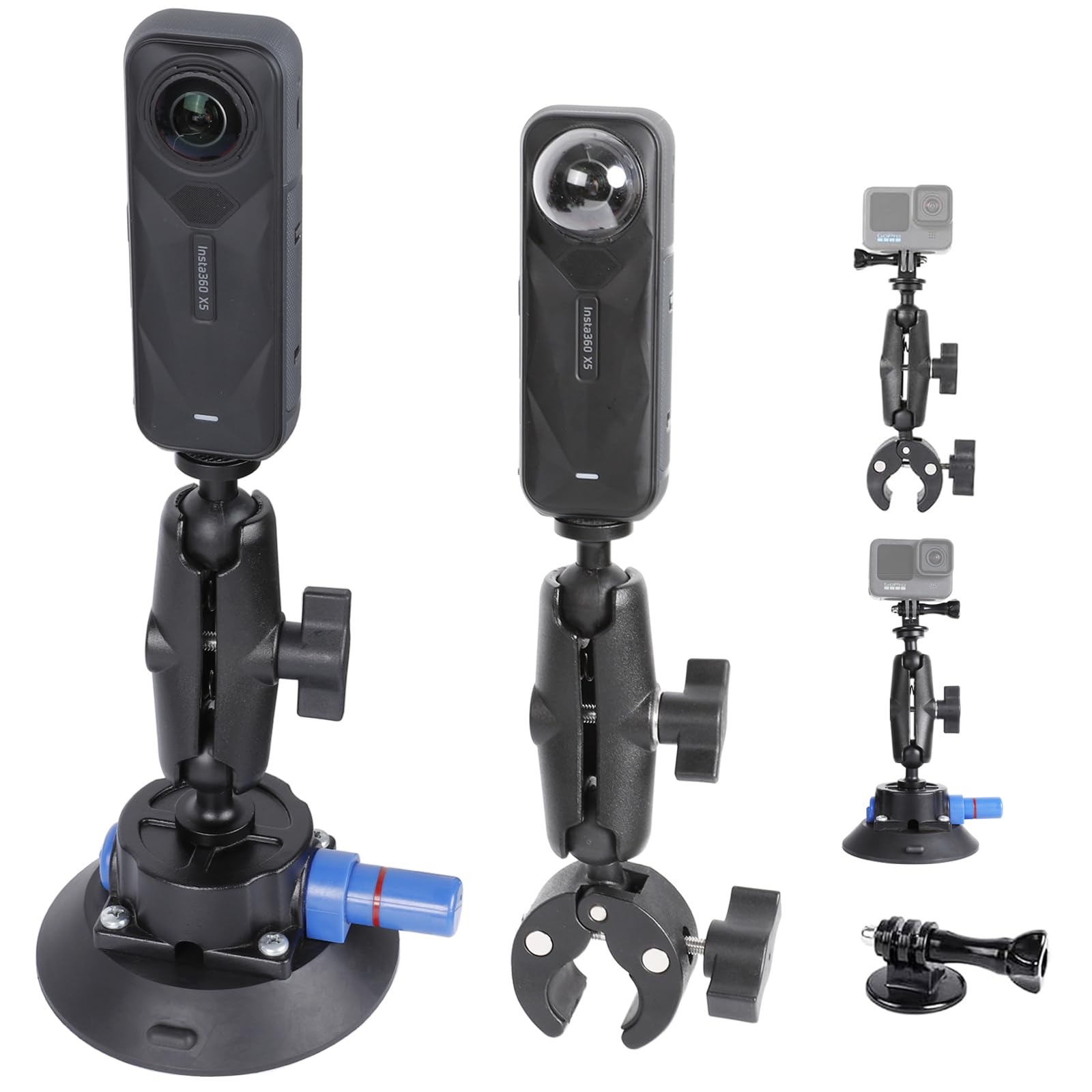 PellKing Camera Air Pump Vacuum Suction Cup Handlebar Mount Kit Compatible with Insta360 X5/X4/X3/GoPro 13/12/11/10/9,with 360 R