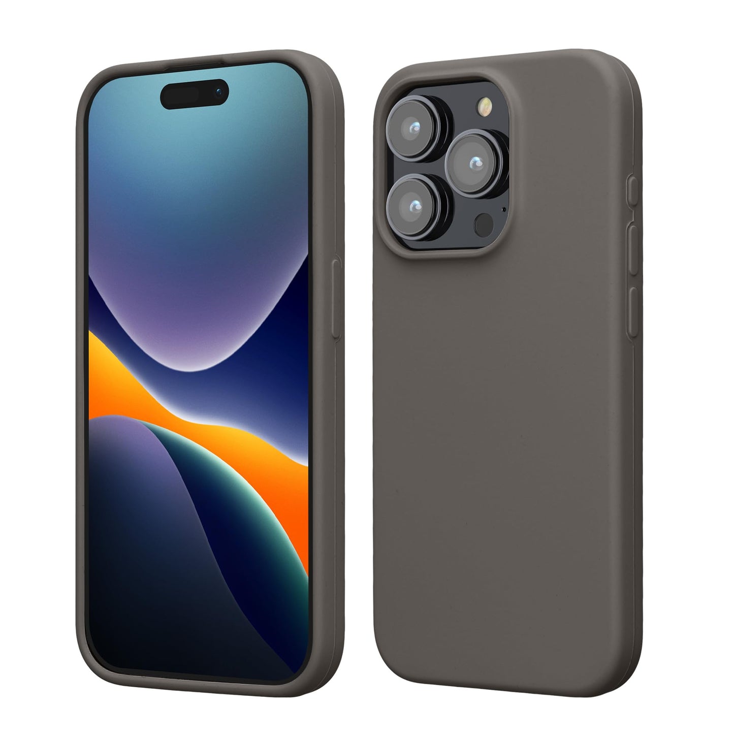 kwmobile Case Compatible with iPhone 15 Pro Case - Slim Soft TPU Silicone Cover - Stone Dust