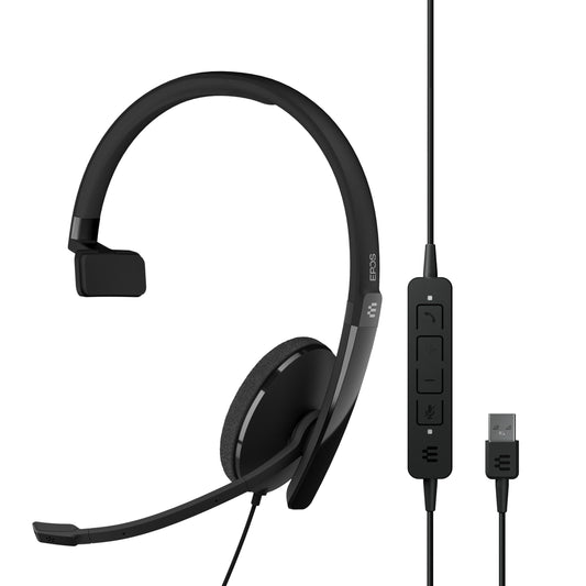EPOS Adapt 130 USB II - Wired, Single-Sided, UC Optimized Headset with USB Connectivity - Superior Sound - Enhanced Comfort, Cal
