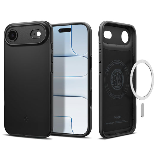 Spigen for iPhone Air Case, Thin Fit MagFit [TPU Covered Camera Control] [Compatible with MagSafe] - Black