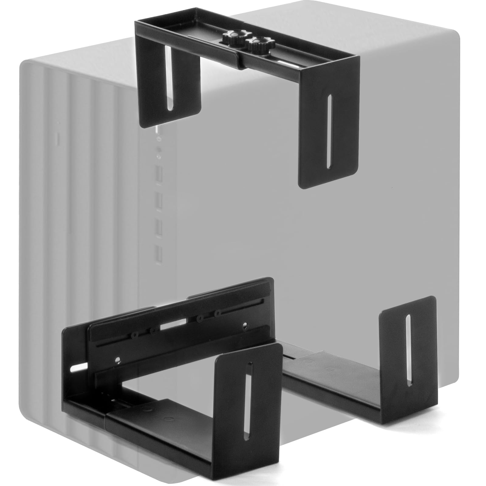 PC Wall Mount Adjustable Bracket Open Frame, Width Adjustable from 5.2 to 8.5, Thickened Steel Computer Tower Wall Mount for Ful