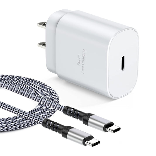 USB C Charger, Excgood Super Fast USB C Charging Block with 10 ft Braided USB-C Cable Compatible with Galaxy S24 S23 Ultra/ S22+