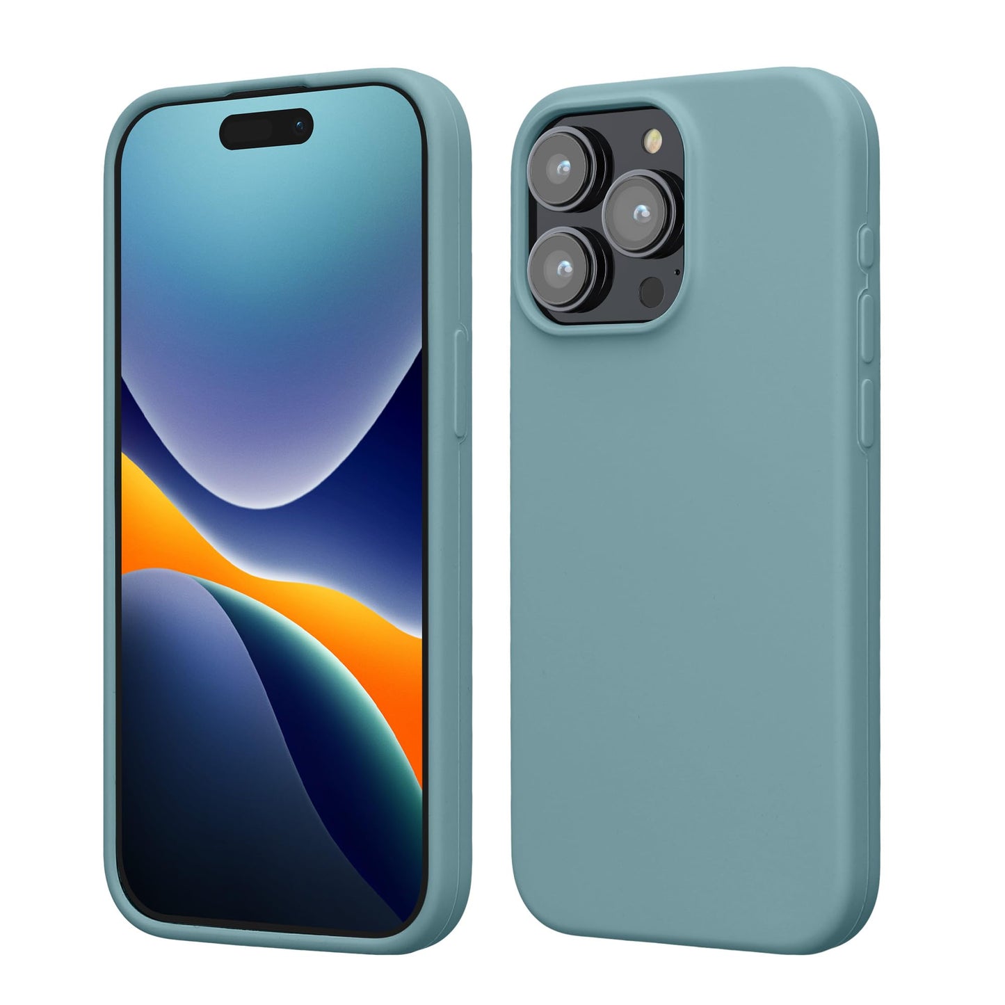 kwmobile Case Compatible with iPhone 15 Pro Max Case - Slim Soft TPU Silicone Cover - Antique Stone