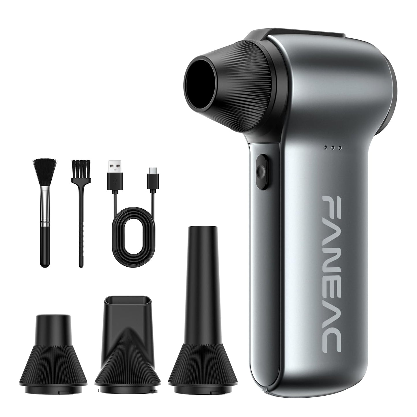 FANEAC X115 Compressed Air Duster - 130000RPM Ultra Power Electric Air Duster, 3-Gear Speed Mini Dust Blower for Computer, Keybo