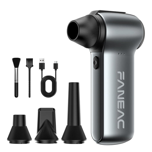 FANEAC X115 Compressed Air Duster - 130000RPM Ultra Power Electric Air Duster, 3-Gear Speed Mini Dust Blower for Computer, Keybo