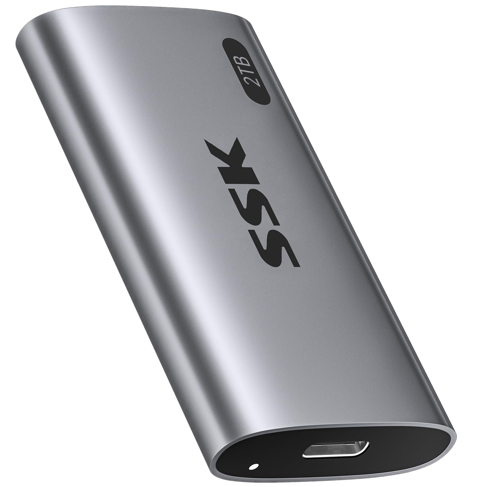 SSK 2TB SSD External Hard Drive, Portable SSD Up to 550MB/s Fast Solid State Drives, External Drive USB 3.2 Gen2 SSD for iPhone