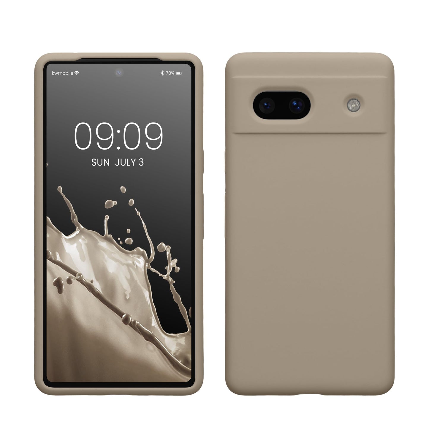 kwmobile Case Compatible with Google Pixel 7a Case - TPU Silicone Phone Cover with Soft Finish - Taupe