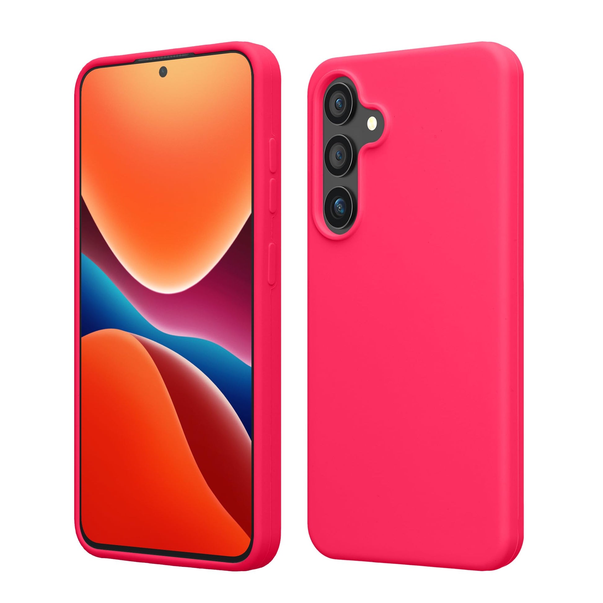 kwmobile Case Compatible with Samsung Galaxy S25 Plus Case - TPU Silicone Phone Cover with Soft Finish - Neon Pink