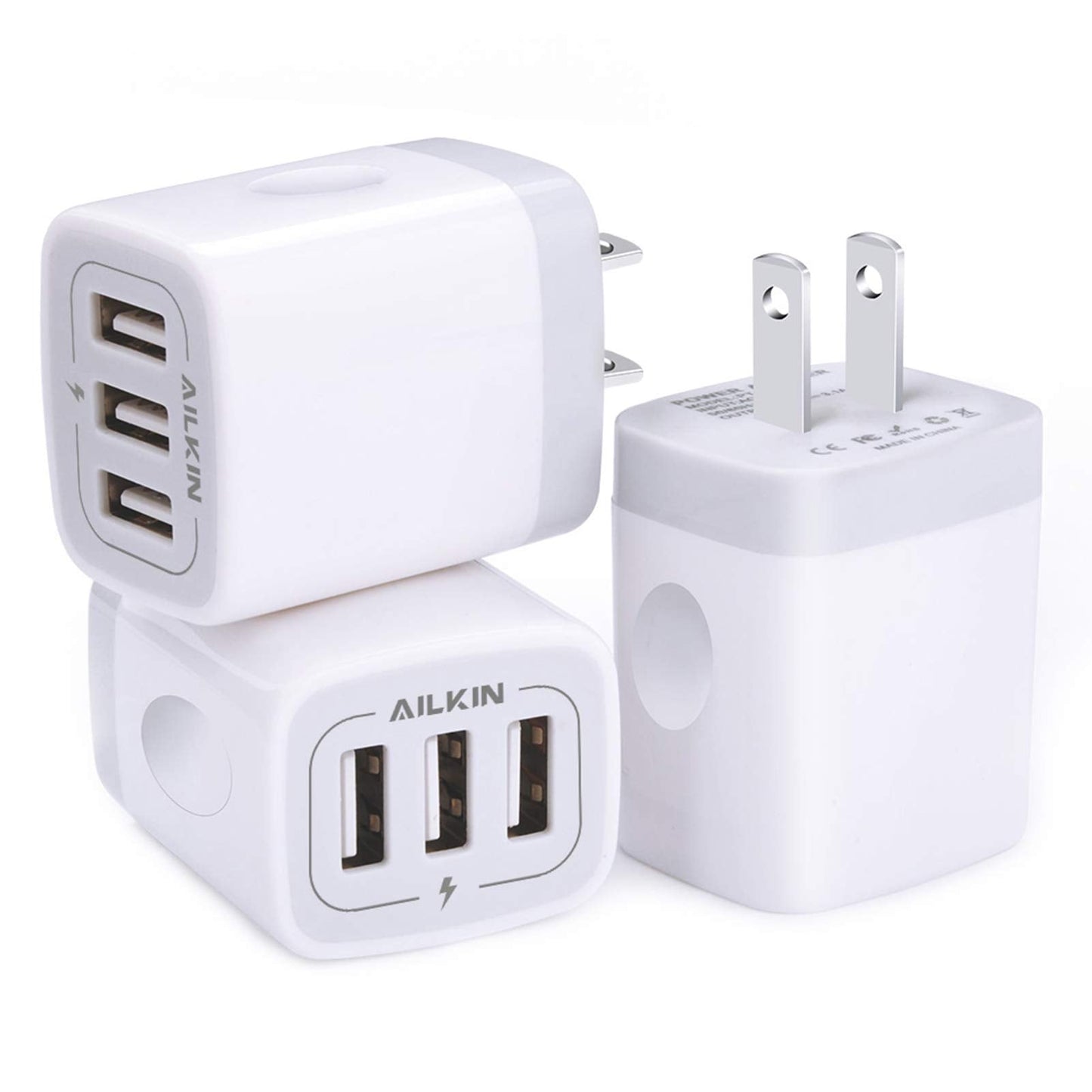Wall Charger, USB Charger Adapter, 3.1A/3Pack Muti Port Fast Charging Station Power Charge Base Block Plug for iPhone 17 16 15 1