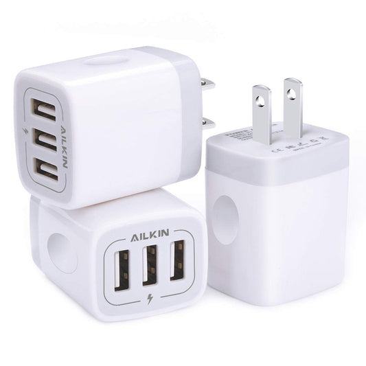 Wall Charger, USB Charger Adapter, 3.1A/3Pack Muti Port Fast Charging Station Power Charge Base Block Plug for iPhone 17 16 15 1