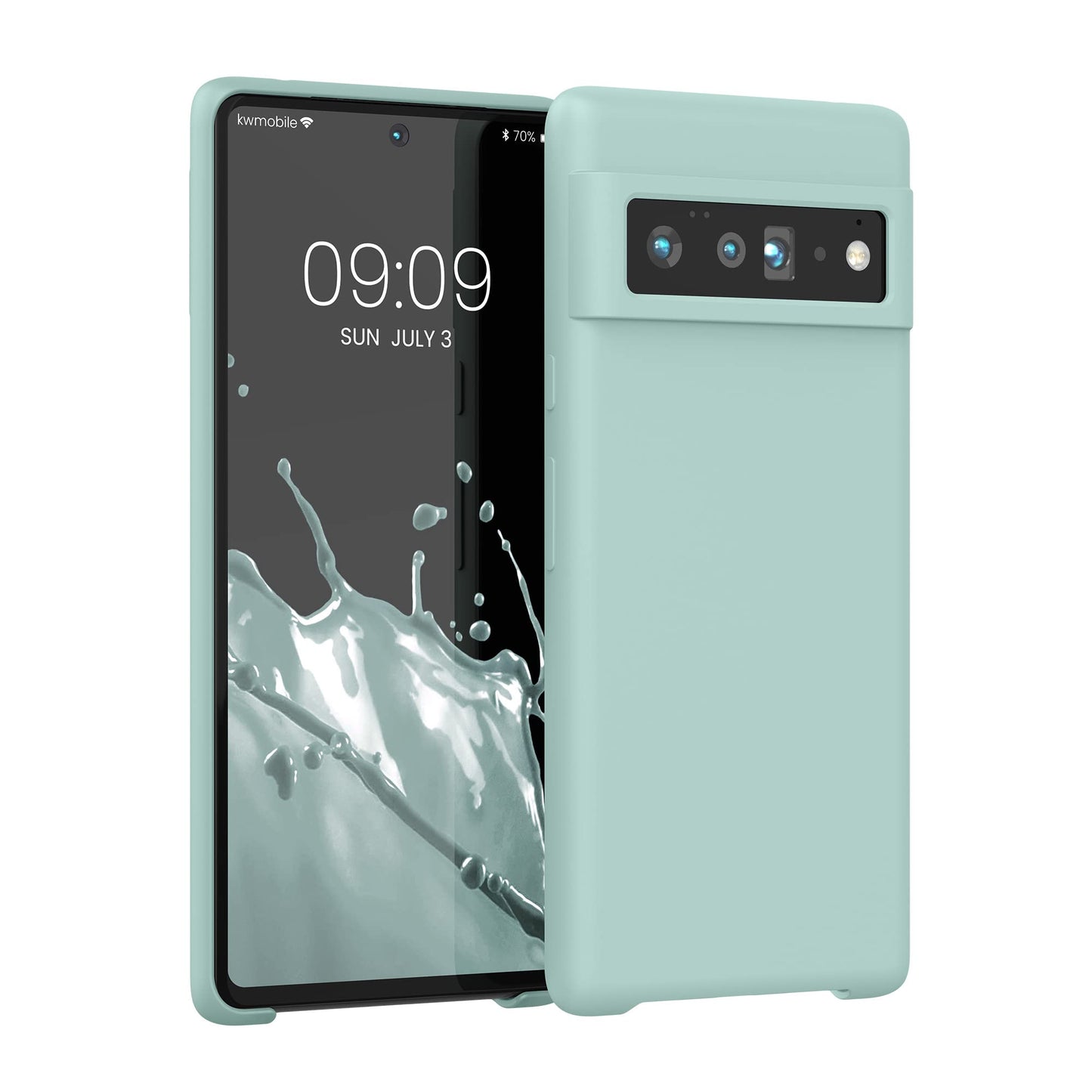 kwmobile Case Compatible with Google Pixel 6 Pro Case - TPU Silicone Phone Cover with Soft Finish - Mint Matte