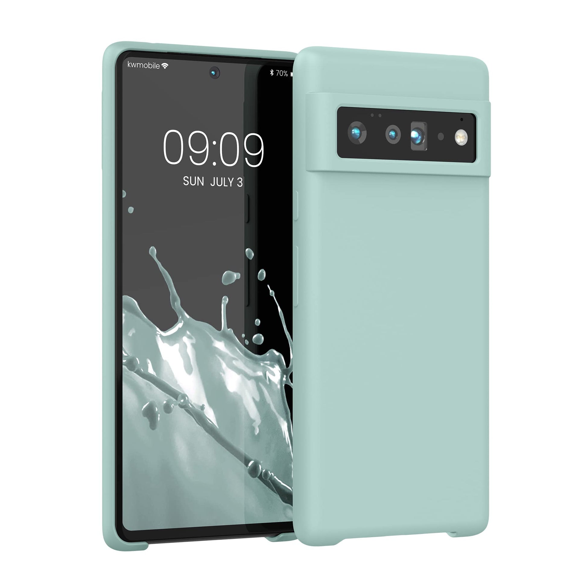 kwmobile Case Compatible with Google Pixel 6 Pro Case - TPU Silicone Phone Cover with Soft Finish - Mint Matte