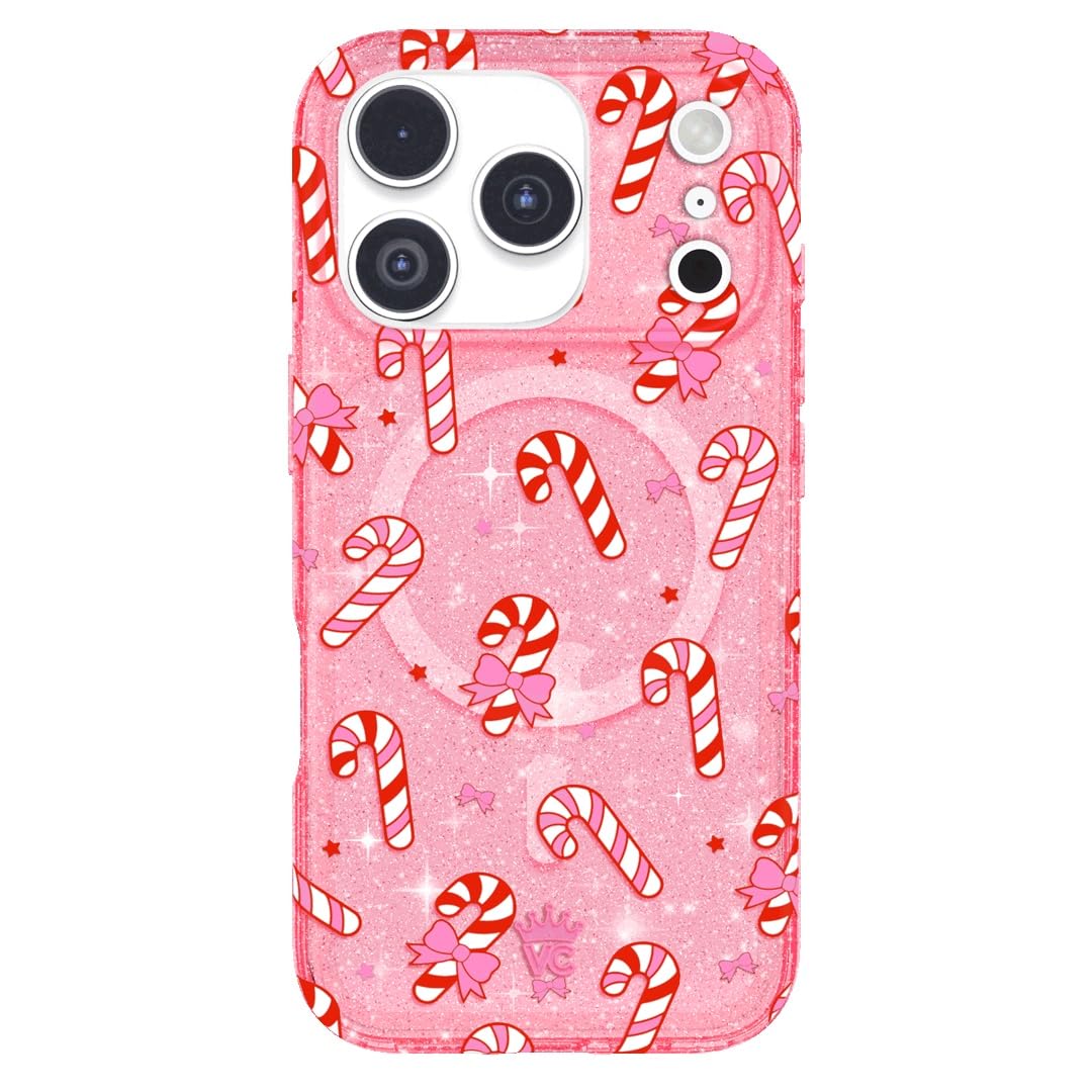 VELVET CAVIAR Case for iPhone 17 Pro | Compatible with MagSafe | 10ft Drop Tested | Protective Christmas Cases | Pink Peppermint
